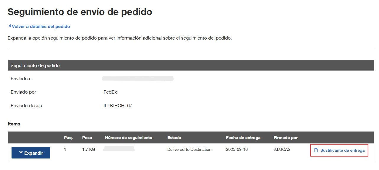 Order Details page on Fisher Scientific's website with order and shipment information. Includes options to manage notifications, reorder items, and view packing slips, invoice, and proof of delivery. Note mentions return period has ended.