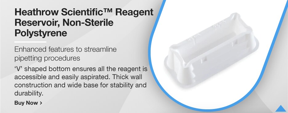 Heathrow Scientific™ Reagent Reservoir, Non-Sterile Polystyrene Heathrow Scientific™ Reagent Reservoir, Non-Sterile Polystyrene