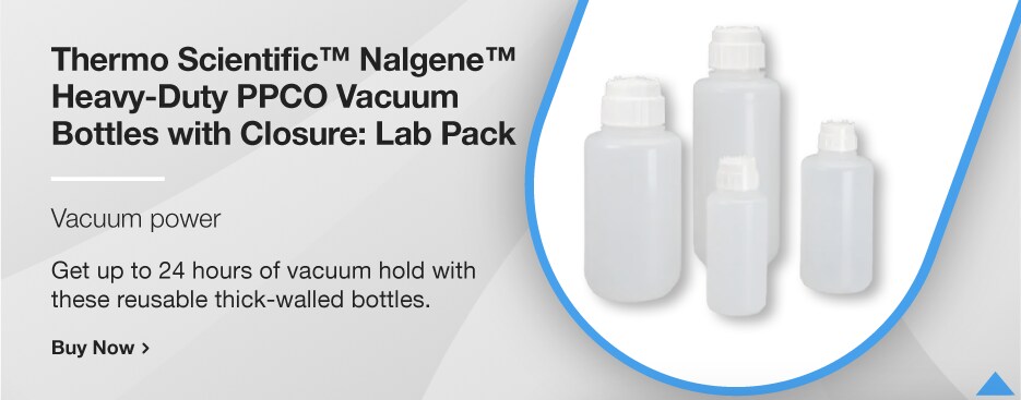 Thermo Scientific™ Nalgene™ Heavy-Duty PPCO Vacuum Bottles with Closure: Lab Pack Thermo Scientific™ Nalgene™ Heavy-Duty PPCO Vacuum Bottles with Closure: Lab Pack